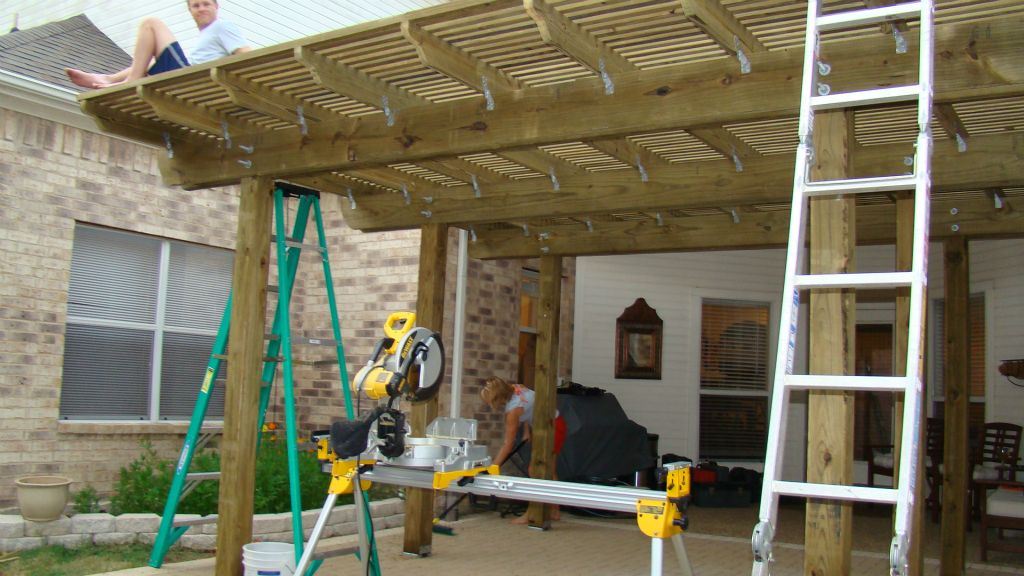 BOLTED BEAMS, JOISTS and SCREW ATTACHED WOOD SLATS